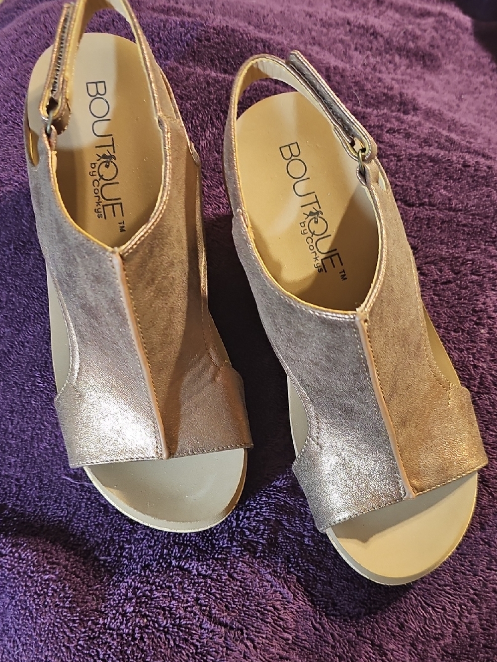Boutique by Corkys Metallic Rose Gold Slingback Sandals